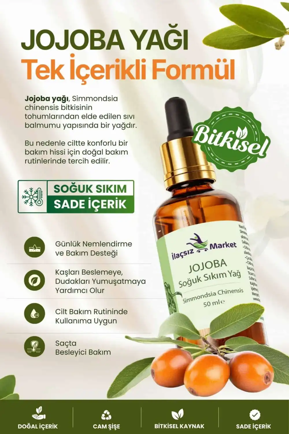 3’lü Sinerji Bakım Seti: Hint Yağı + Jojoba + Akgünlük (%100 Saf & Soğuk Sıkım)