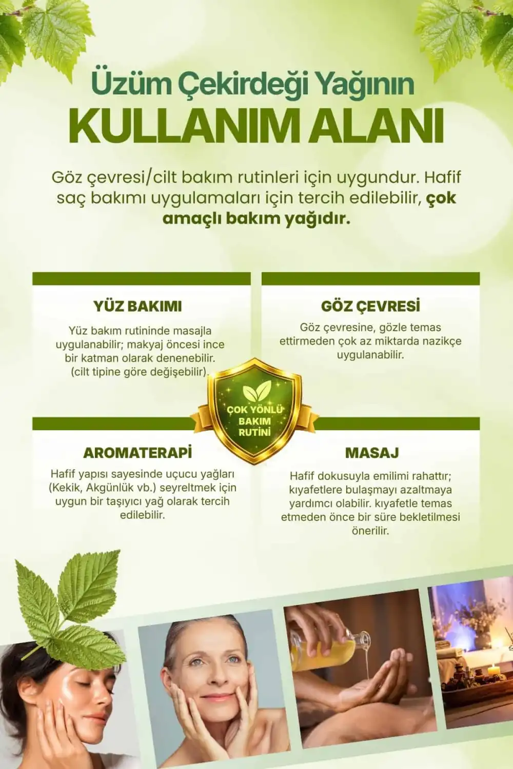 Üzüm Çekirdeği Yağı Soğuk Sıkım (Grape Seed) – Vitis Vinifera / 100 ml