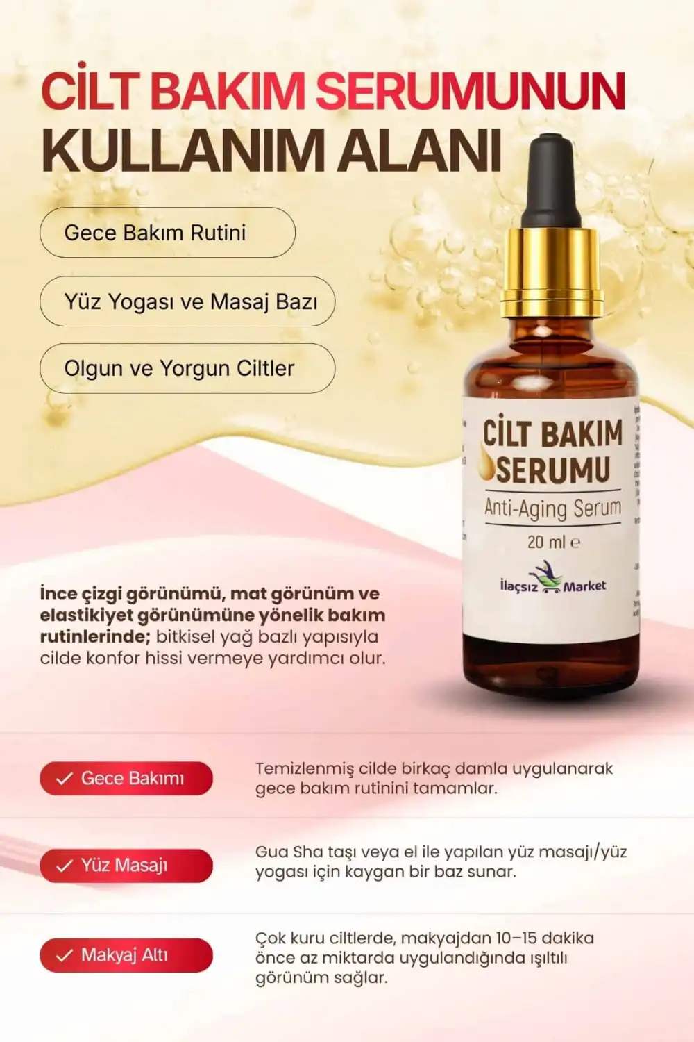 CİLT BAKIM SERUMU (15 Değerli Yağ ile Gençlik Işıltısı) / 20 ml