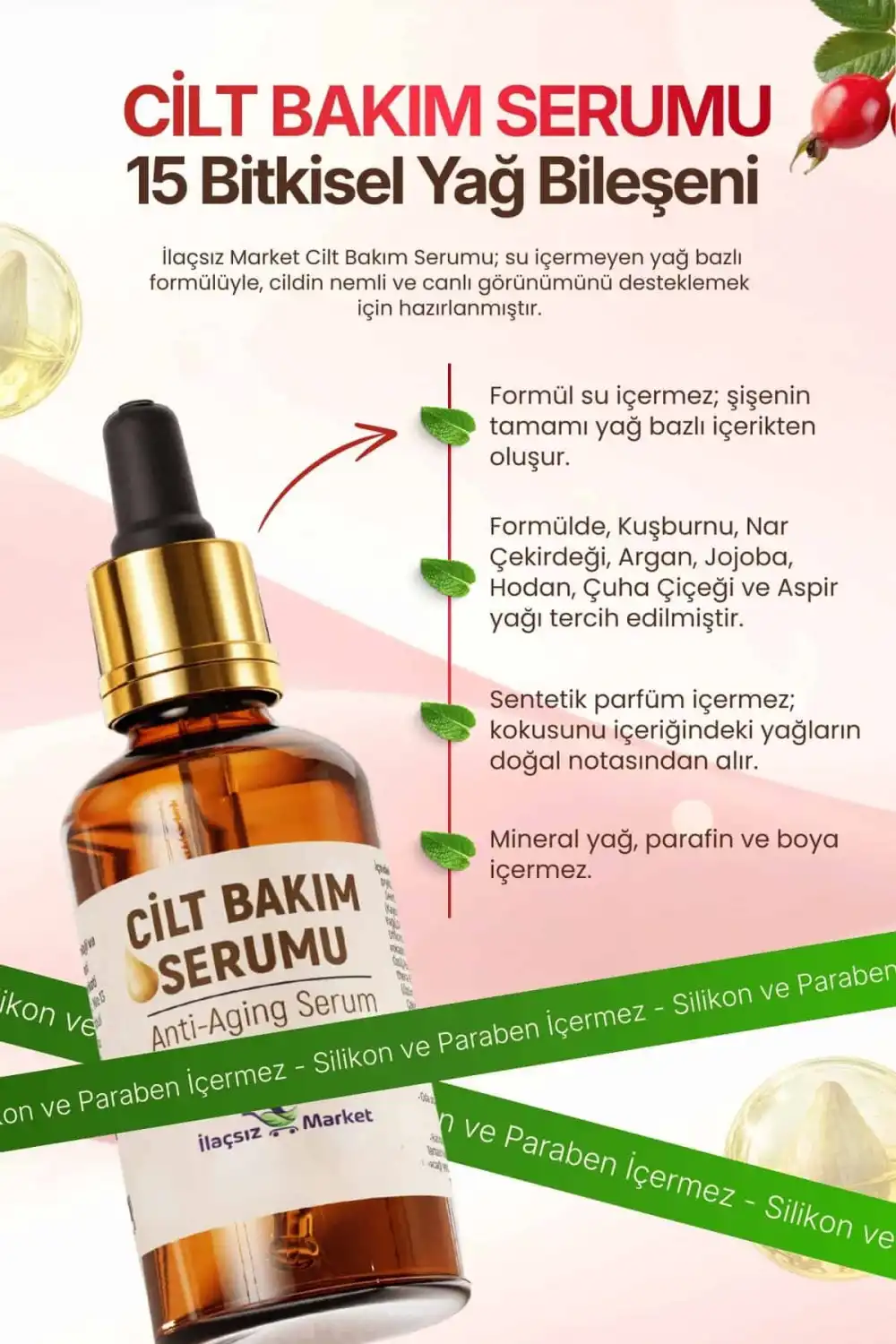 CİLT BAKIM SERUMU (15 Değerli Yağ ile Gençlik Işıltısı) / 20 ml