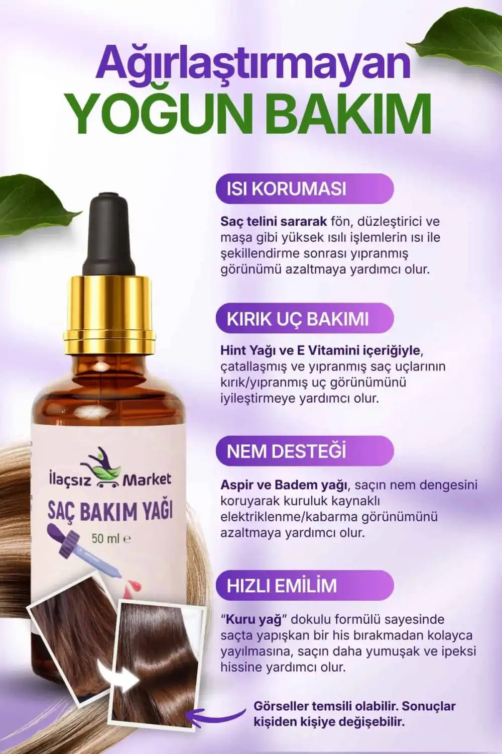 SAÇ BAKIM YAĞI (16 Doğal Bileşenli Bakım Kompleksi) / 50 ml