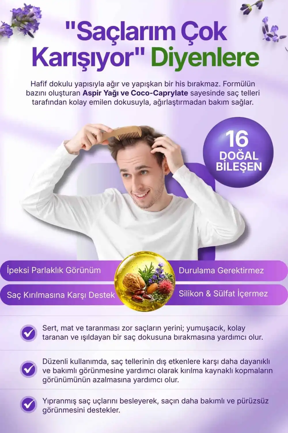 SAÇ BAKIM YAĞI (16 Doğal Bileşenli Bakım Kompleksi) / 50 ml