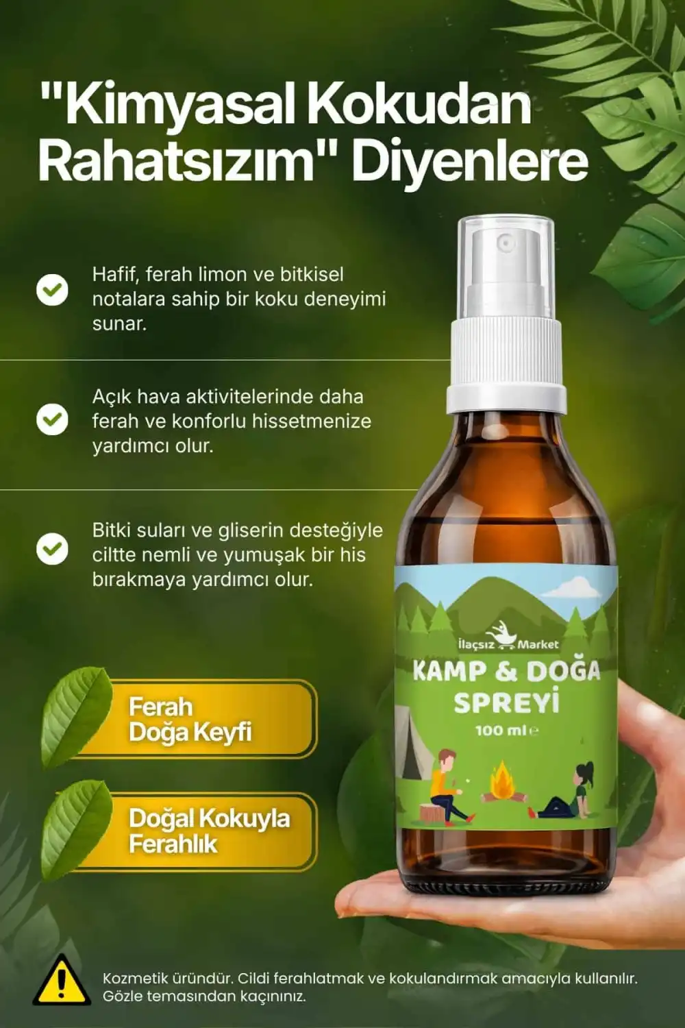 KAMP & DOĞA SPREYİ (Itır ve Biberiye Özlü Doğal Koruyucu) – 100 ml