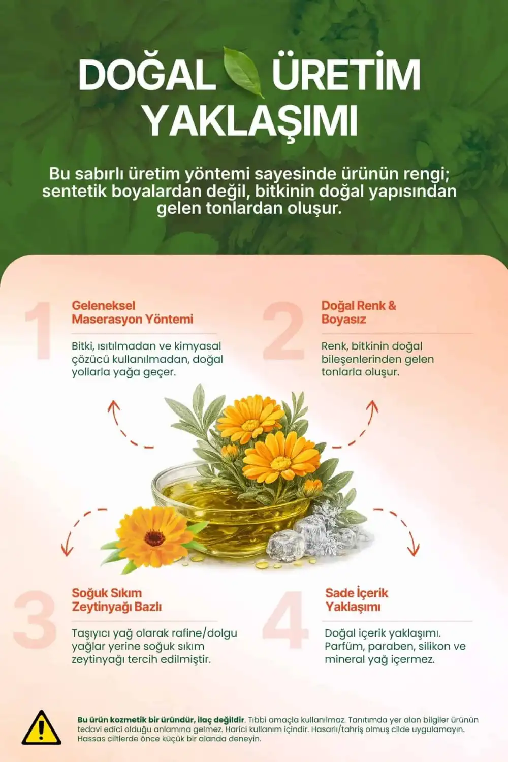 AYNISEFA YAĞI MASERASYON (Calendula Officinalis) – %100 Doğal / 100 ml