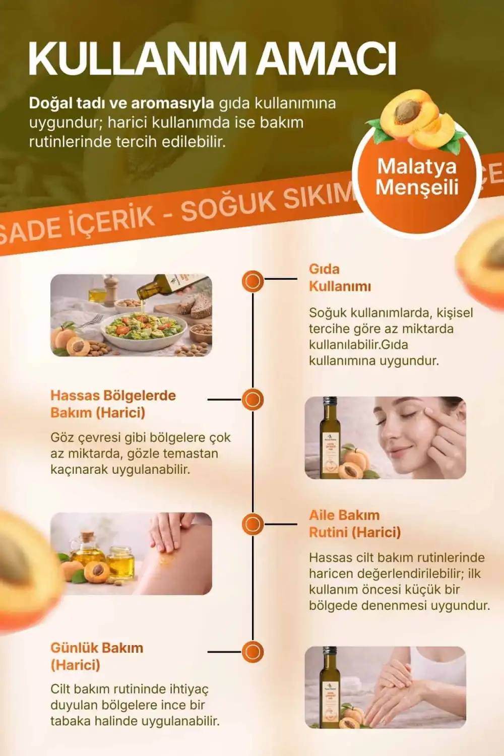 KAYISI ÇEKİRDEĞİ YAĞI SOĞUK SIKIM (Prunus Armeniaca) – %100 Saf & Doğal / 100 ml