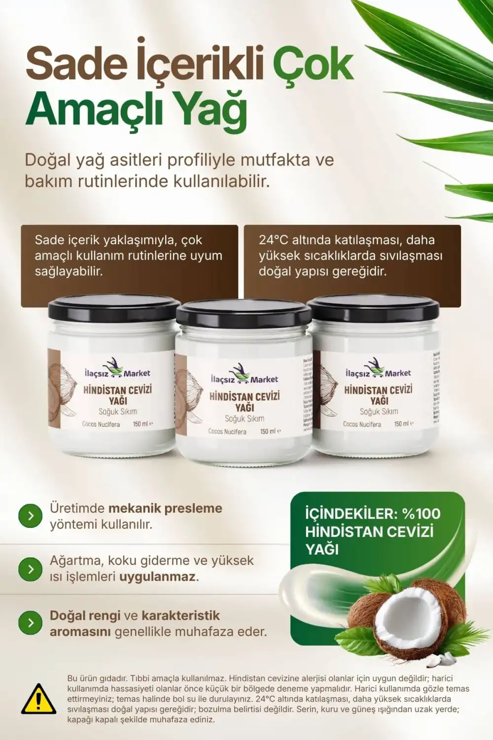 HİNDİSTAN CEVİZİ YAĞI (Soğuk Sıkım & Organik) / 150 ml