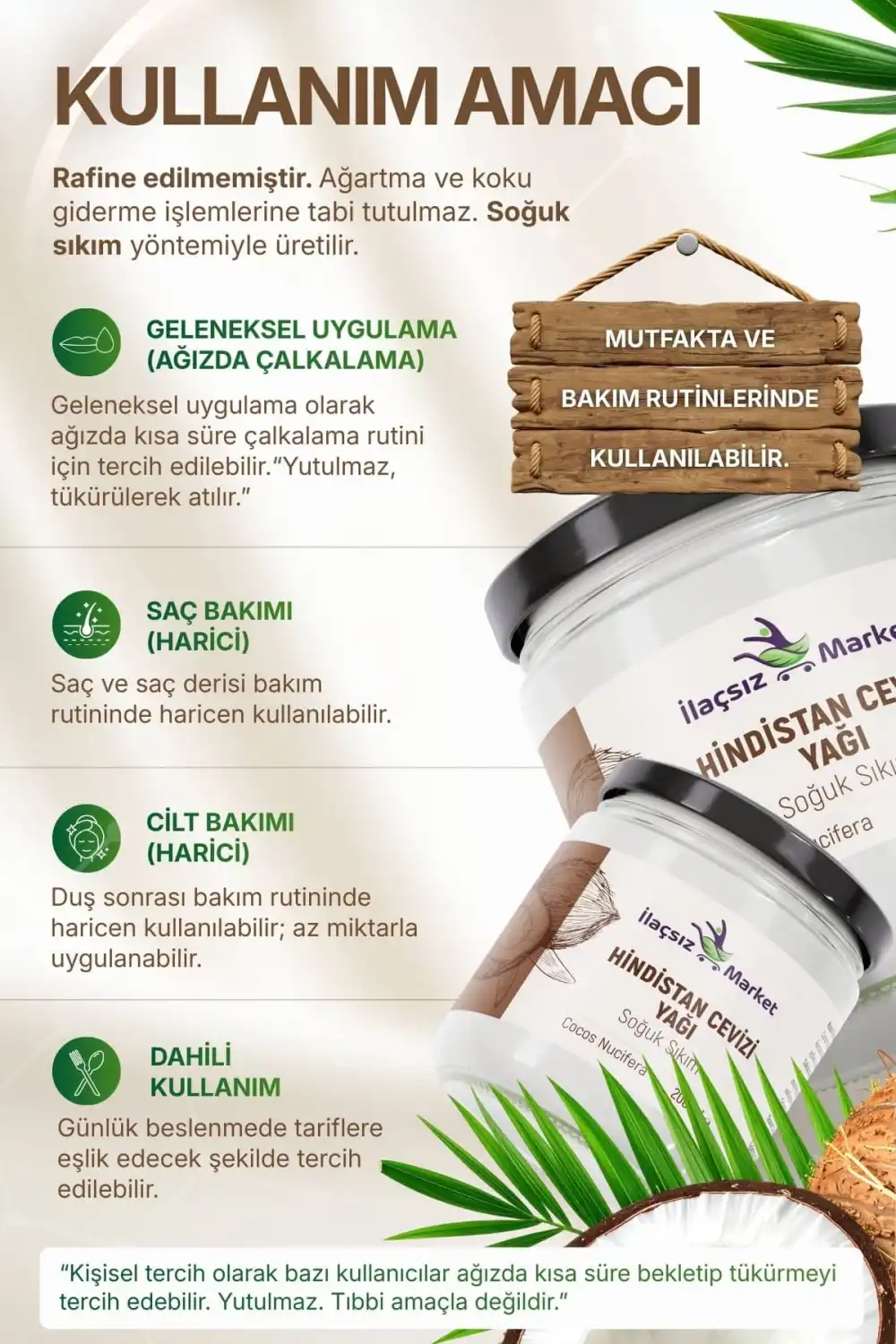 HİNDİSTAN CEVİZİ YAĞI (Soğuk Sıkım & Organik) / 200 ml