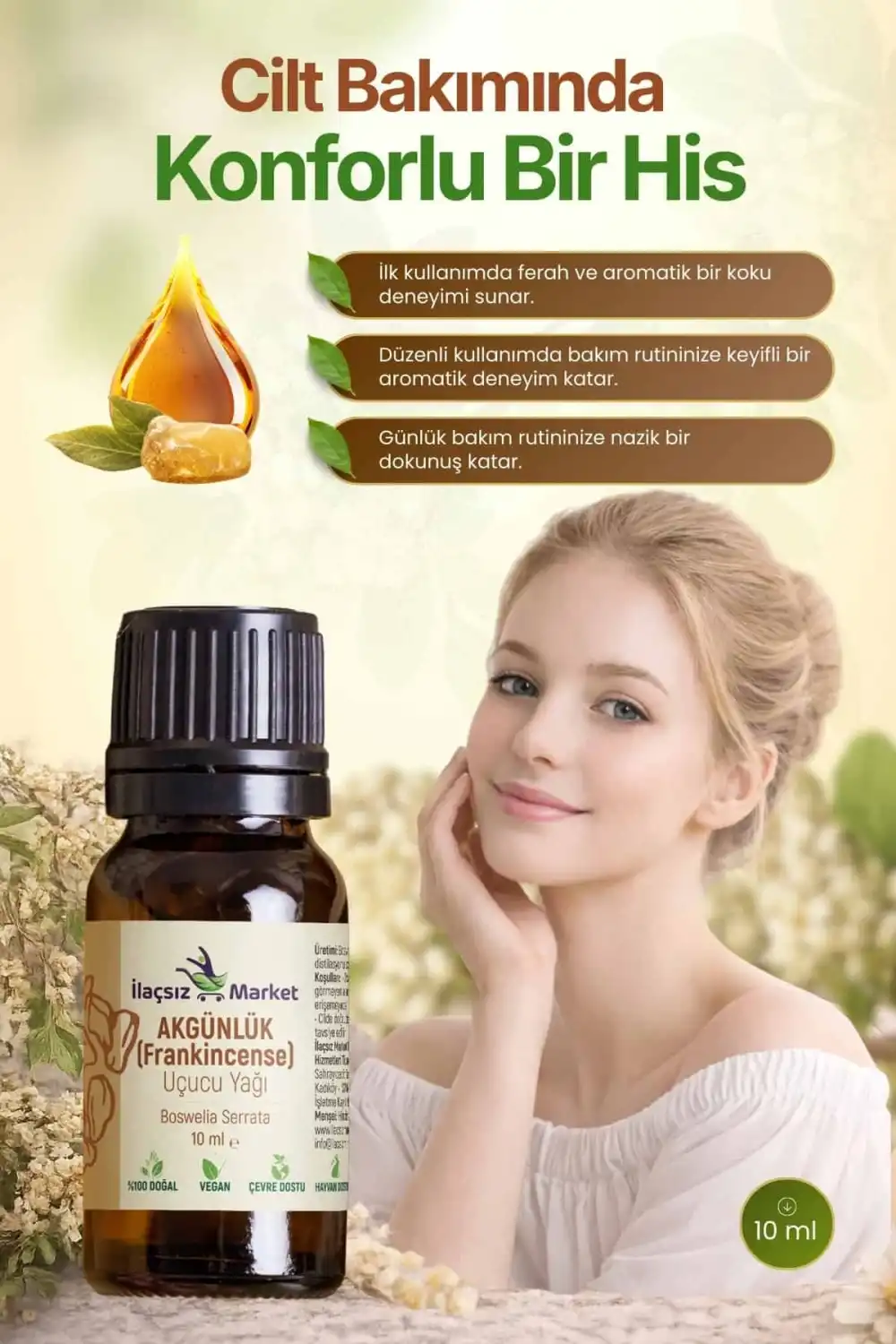 Akgünlük Uçucu Yağı (Frankincense) – Boswellia Serrata / 10 ml (Tıbbi)