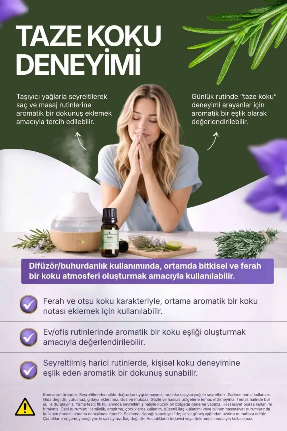 Biberiye Uçucu Yağı (Rosemary Oil) – Rosmarinus officinalis 10 ml