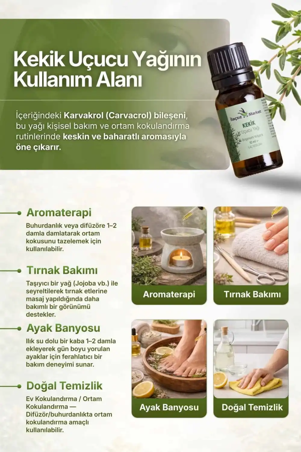 Kekik Uçucu Yağı (Oregano Oil) - Origanum Vulgare / 10 ml (Tıbbi)