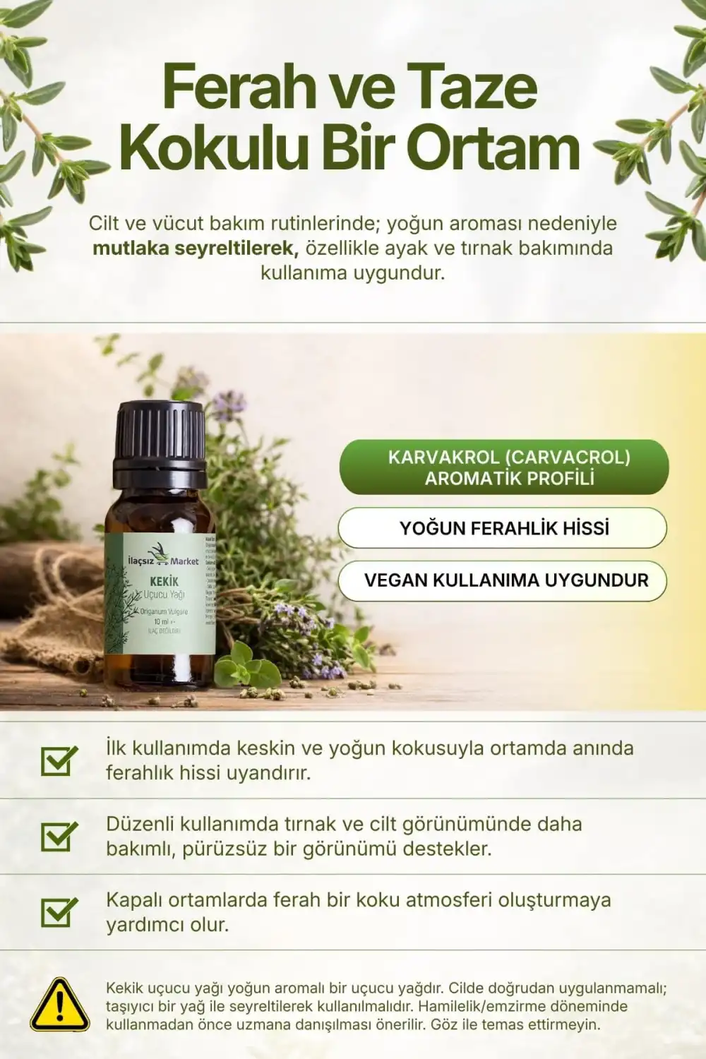 Kekik Uçucu Yağı (Oregano Oil) - Origanum Vulgare / 10 ml (Tıbbi)