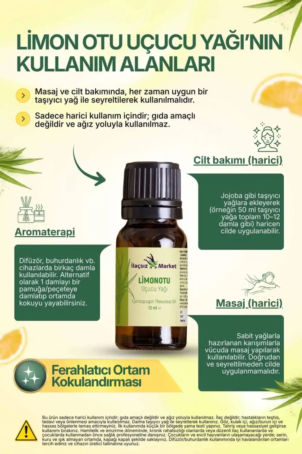 Limon Otu Yağı / 10 ml (Tıbbi)