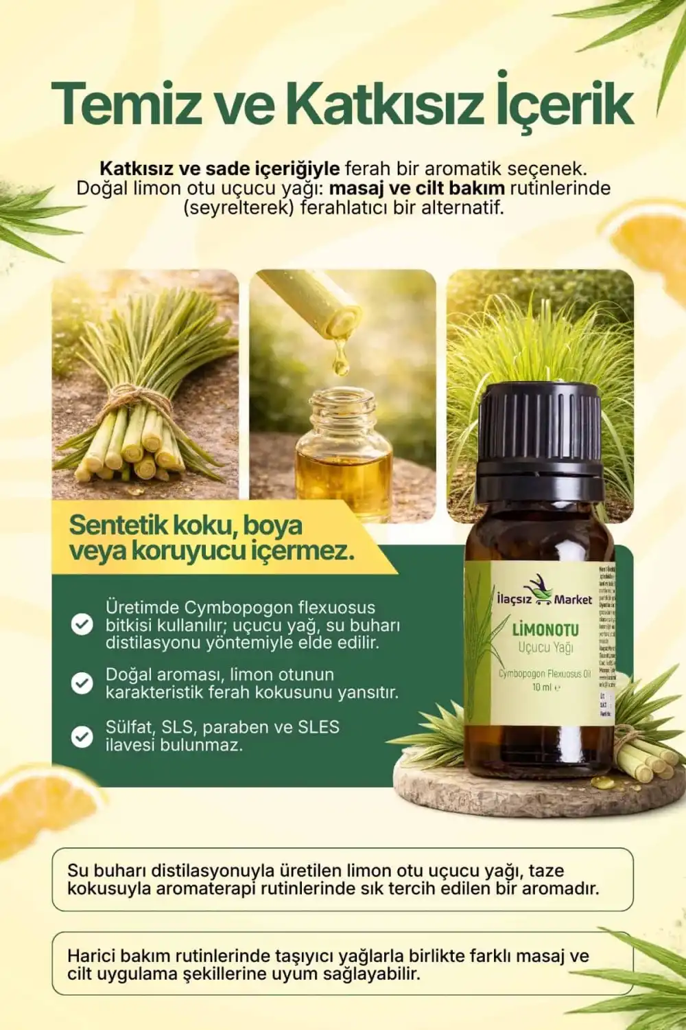 Limon Otu Yağı / 10 ml (Tıbbi)