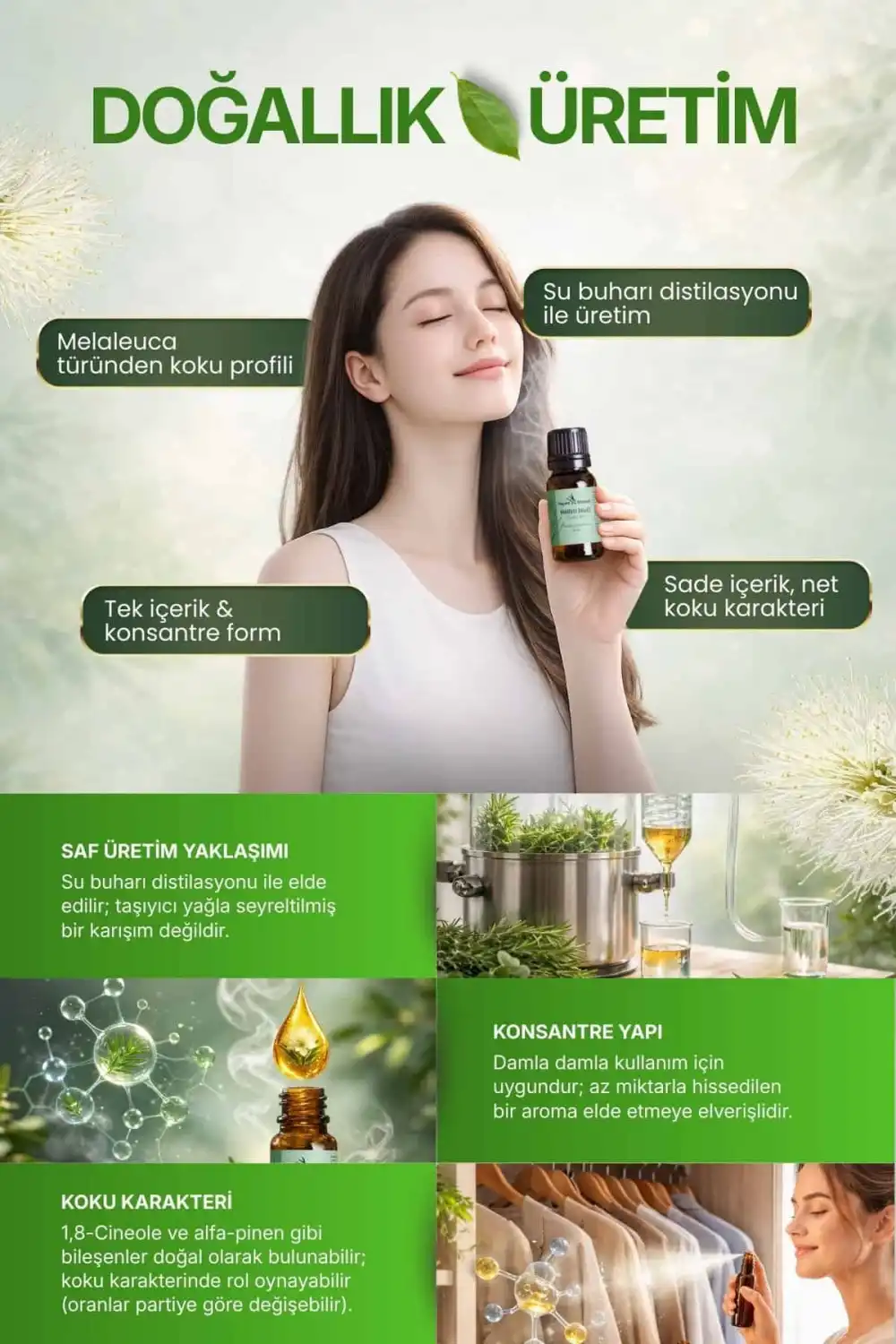 NİOLİ UÇUCU YAĞI (Melaleuca quinquenervia) – %100 Saf & Doğal 10 ml (Tıbbi)