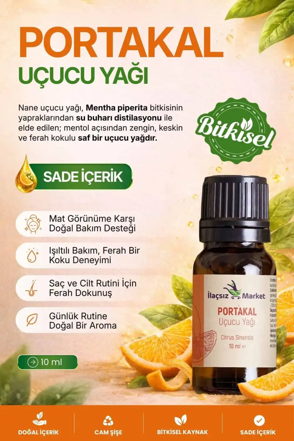 Portakal Yağı / 10 ml (Tıbbi)