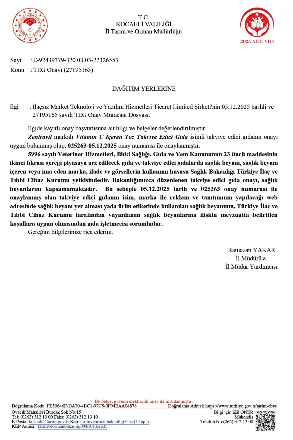 Zentravit %100 Saf C Vitamini (L-Askorbik Asit) Saşe Form 1 ALANA 1 BEDAVA