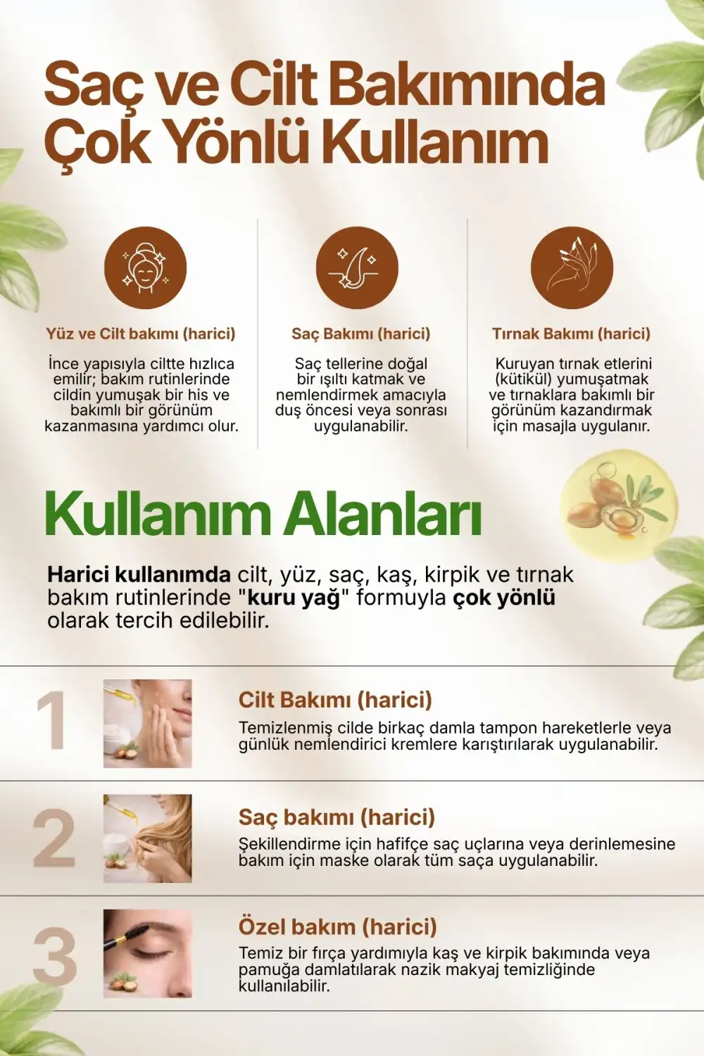 ARGAN YAĞI SOĞUK SIKIM (Argania spinosa) – %100 Saf & Doğal / 20 ml