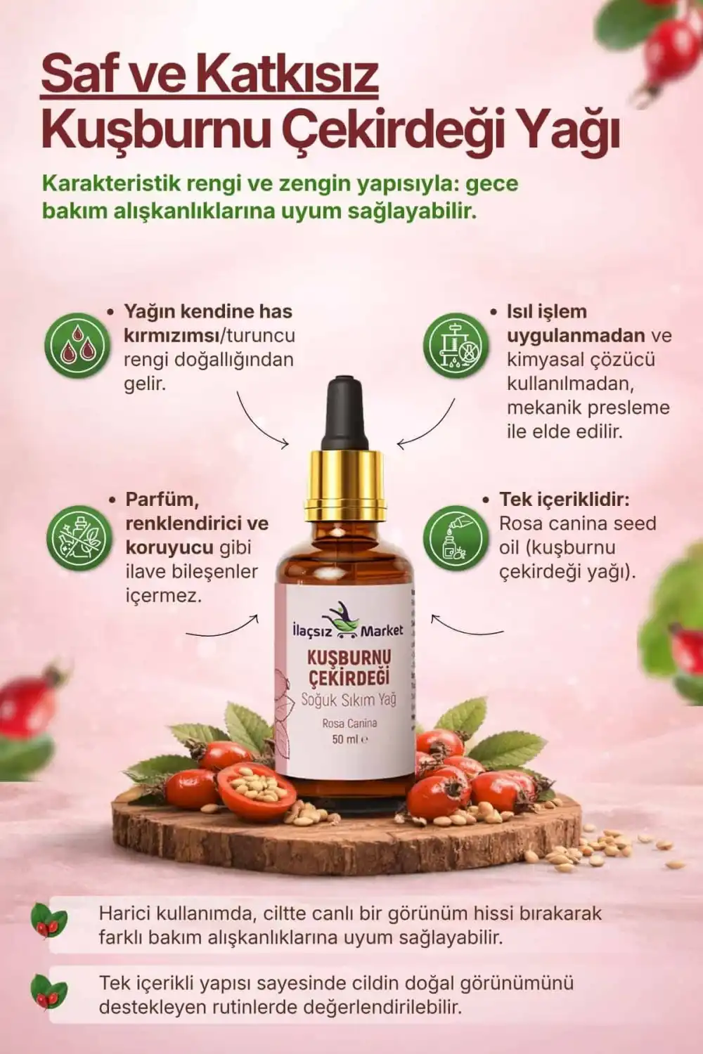Kuşburnu Çekirdeği Yağı / 50 ml