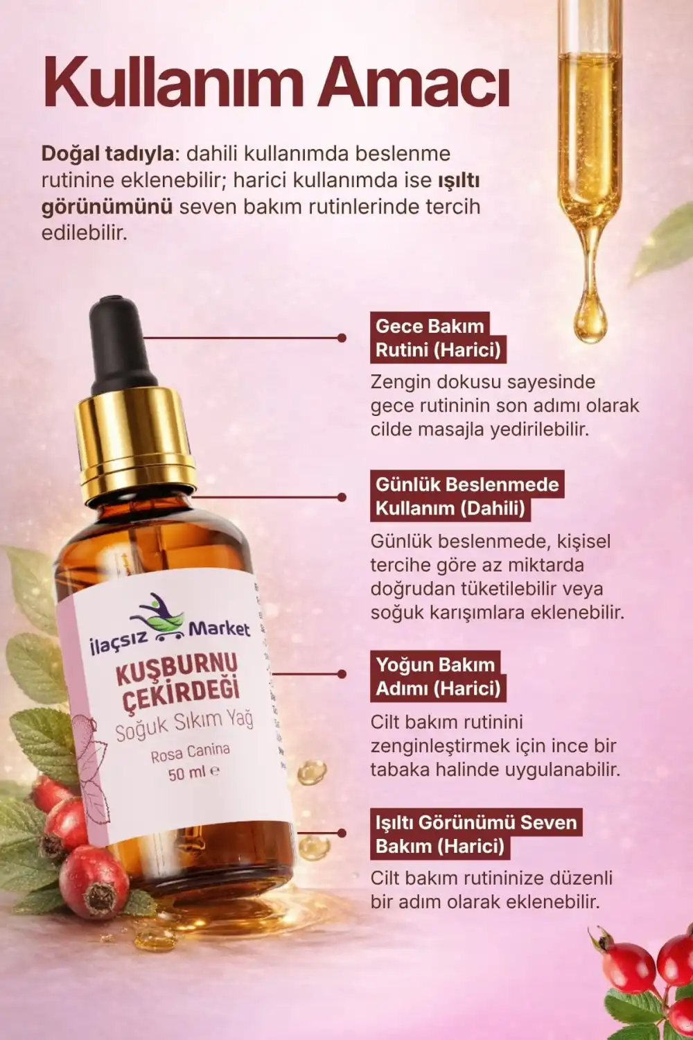 Kuşburnu Çekirdeği Yağı / 50 ml