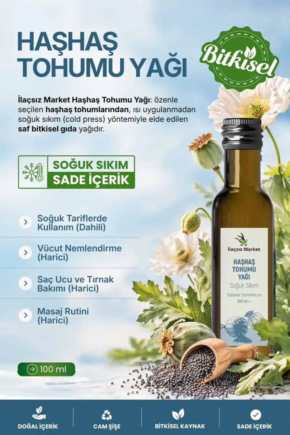 Haşhaş Tohumu Yağı / 100 ml