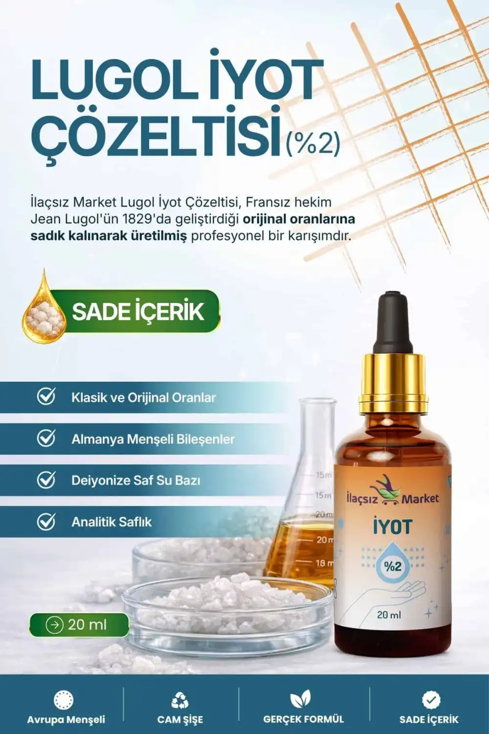 Lugol İyot Çözelti (%2lik) / 20 ml