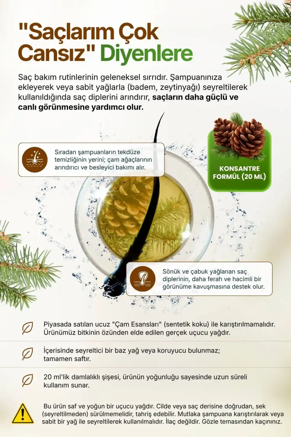 ÇAM TEREBENTİN UÇUCU YAĞI (Pinus sylvestris) – %100 Saf & Doğal / 20 ml