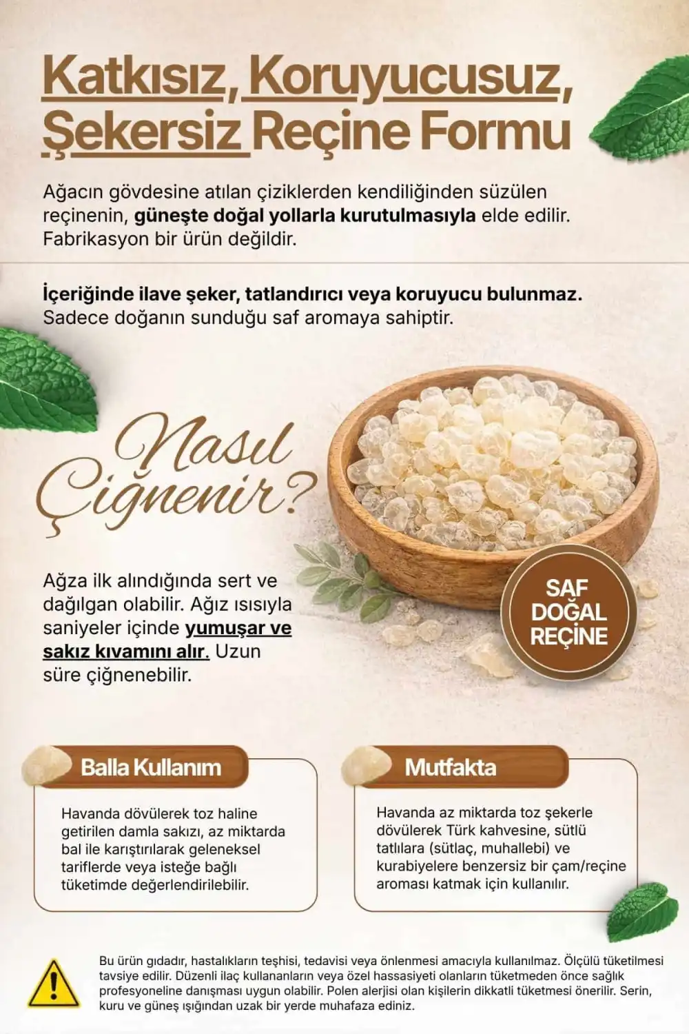 DAMLA SAKIZI (Pistacia lentiscus) – %100 Doğal Reçine - 5 gram