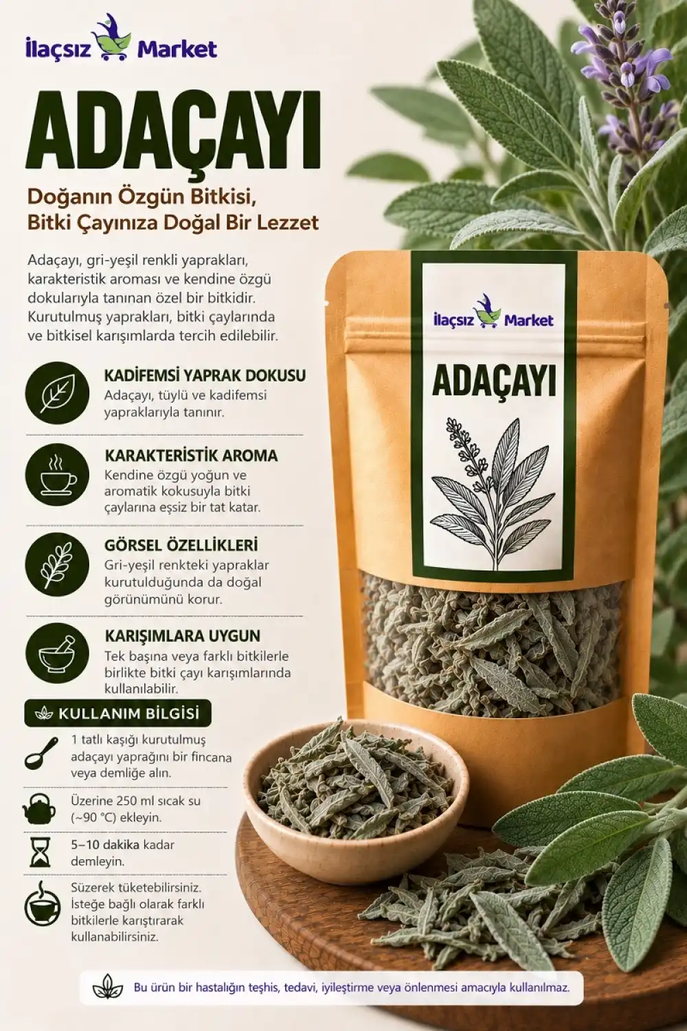 Adaçayı (Salvia Officinalis) / 50 gr