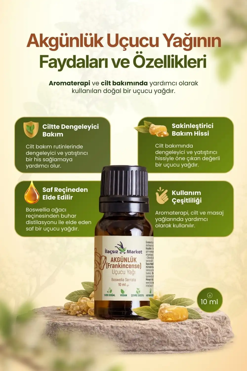 Akgünlük Yağı (Frankincense Yağı) / 10 ml (Tıbbi)