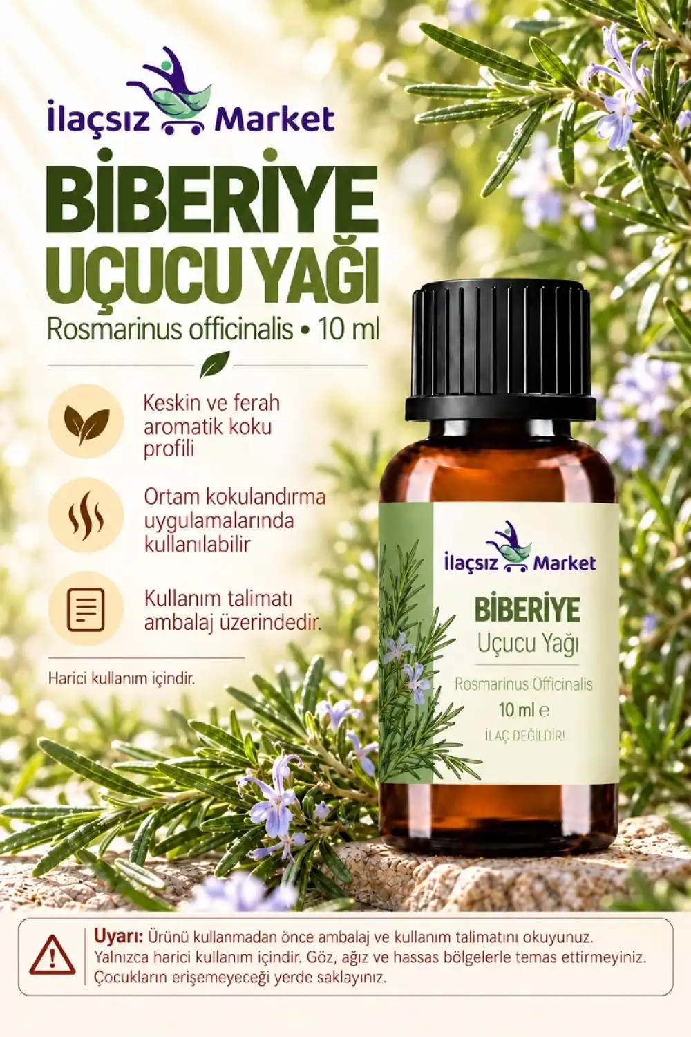 Biberiye Yağı (Rosmarinus Officinalis) / 10 ml