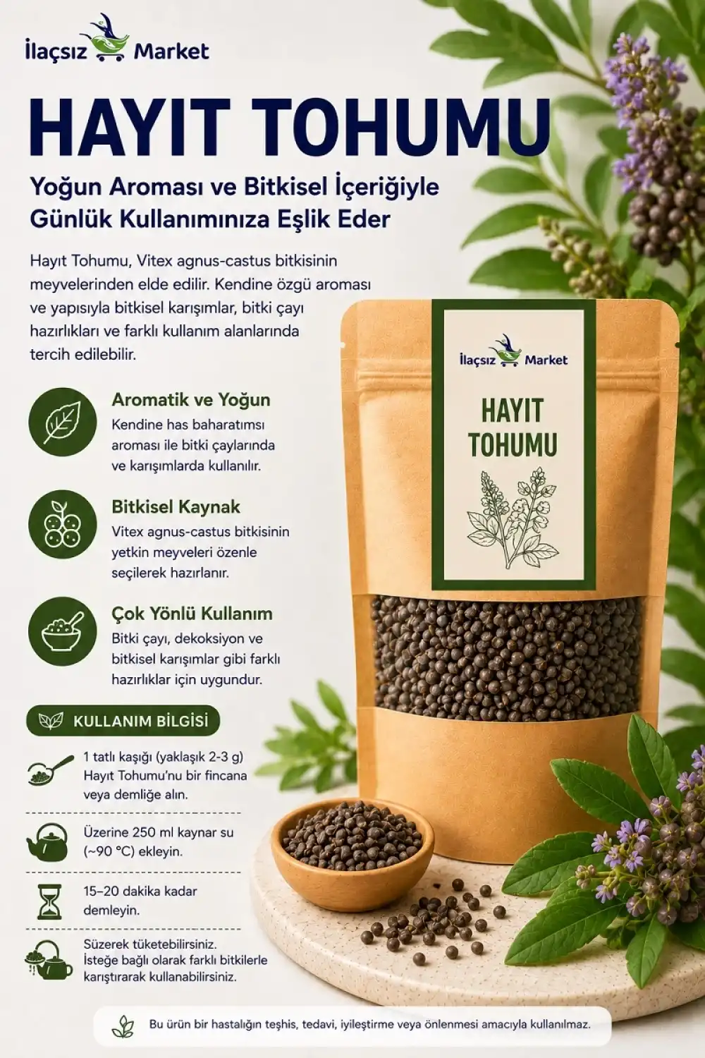 Hayıt Tohumu (Vitex Agnus-Castus) / 50 gr