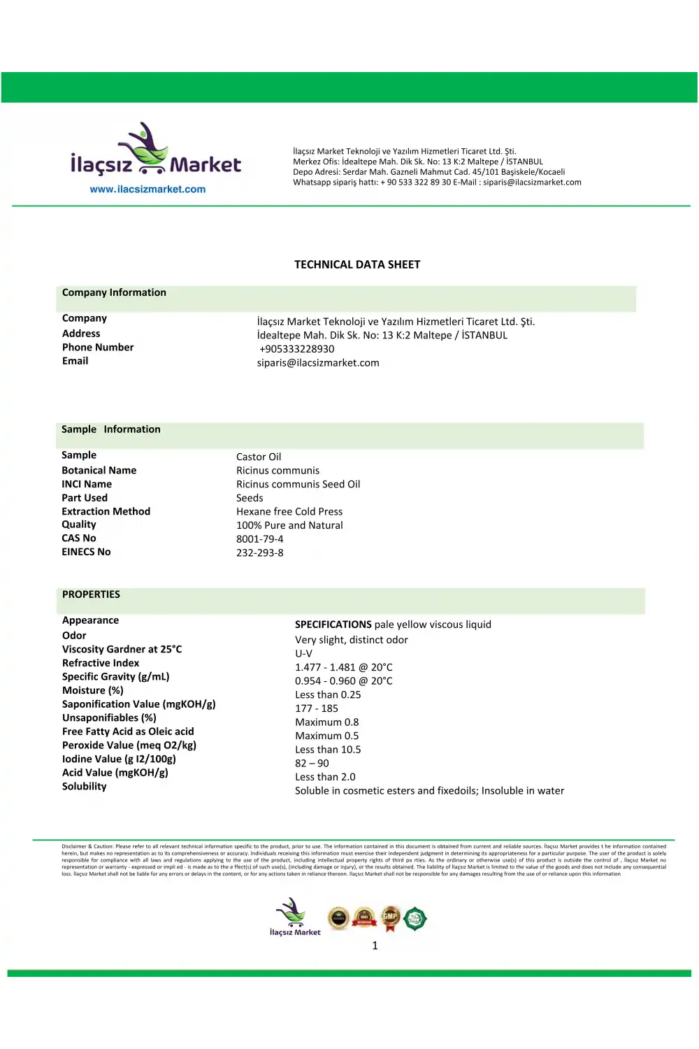 Hint Yağı / 100 ml. Soğuk Sıkım (HEXANSIZ)