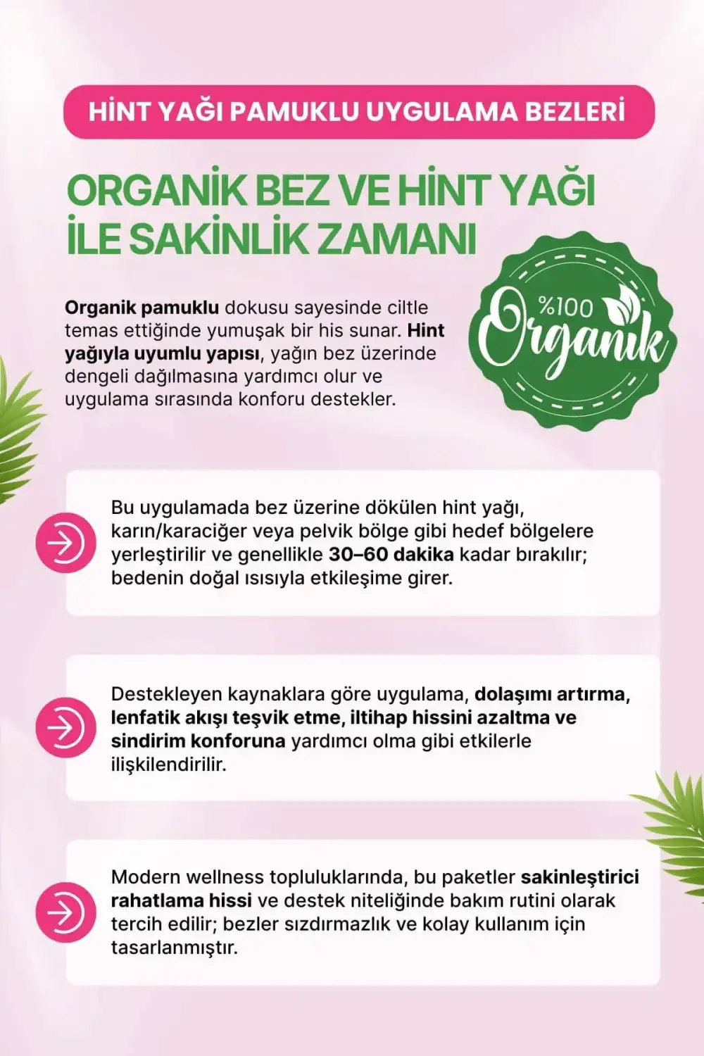 Hint Yağı Göğüs Uygulama Bezi (Castor Oil Pack) – %100 Organik & Sızdırmaz A-B CUP