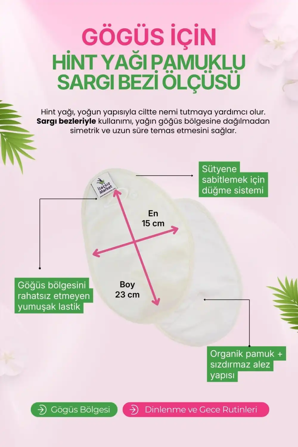 Hint Yağı Göğüs Uygulama Bezi (Castor Oil Pack) – %100 Organik & Sızdırmaz A-B CUP