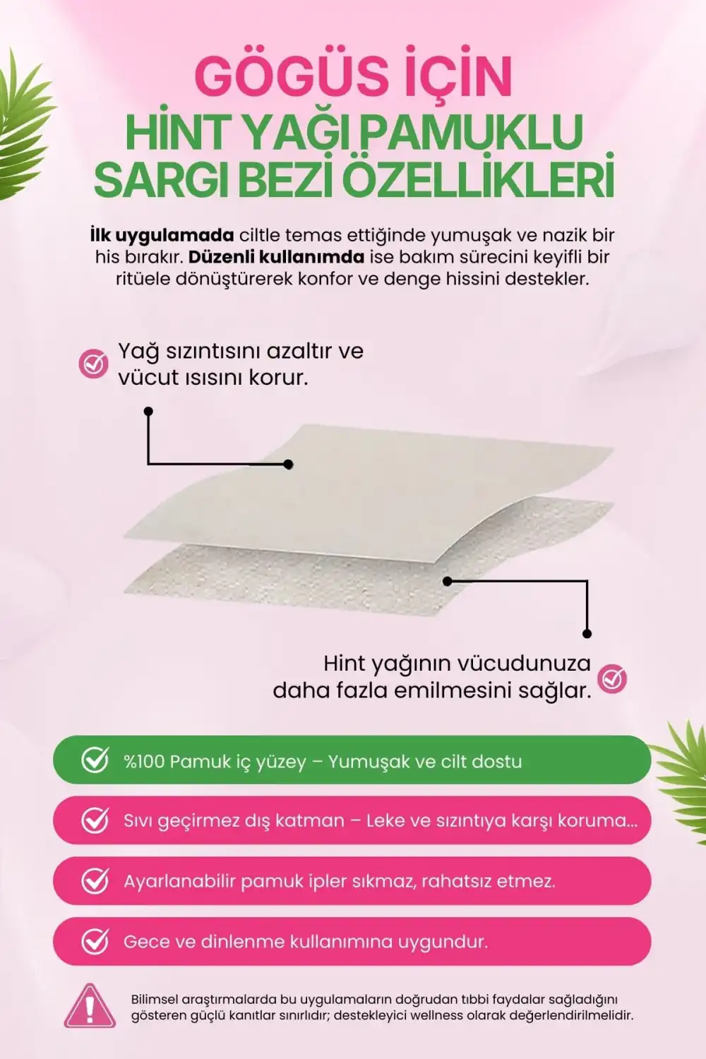 Hint Yağı Göğüs Uygulama Bezi (Castor Oil Pack) – %100 Organik & Sızdırmaz C-D CUP