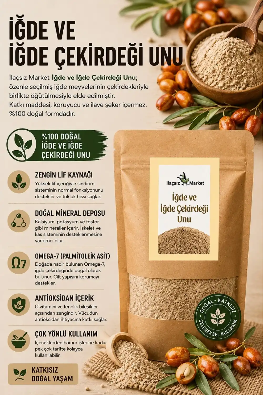 İğde ve İğde Çekirdeği Unu / 50 gr.