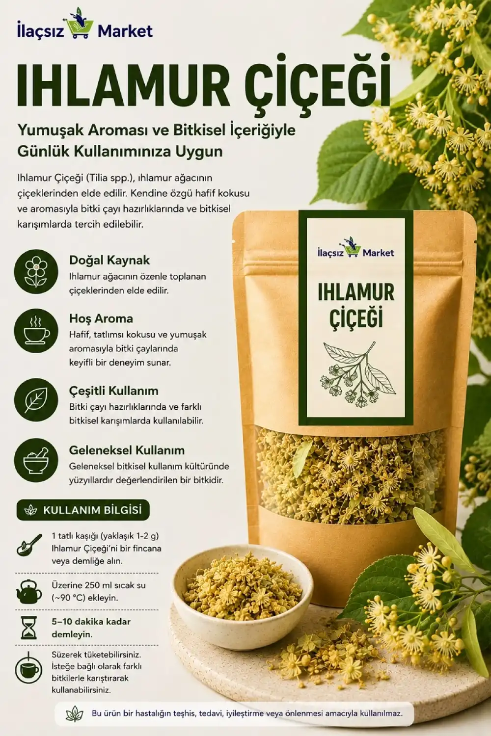 Ihlamur Çiçeği (Tilia spp.) / 50 gr
