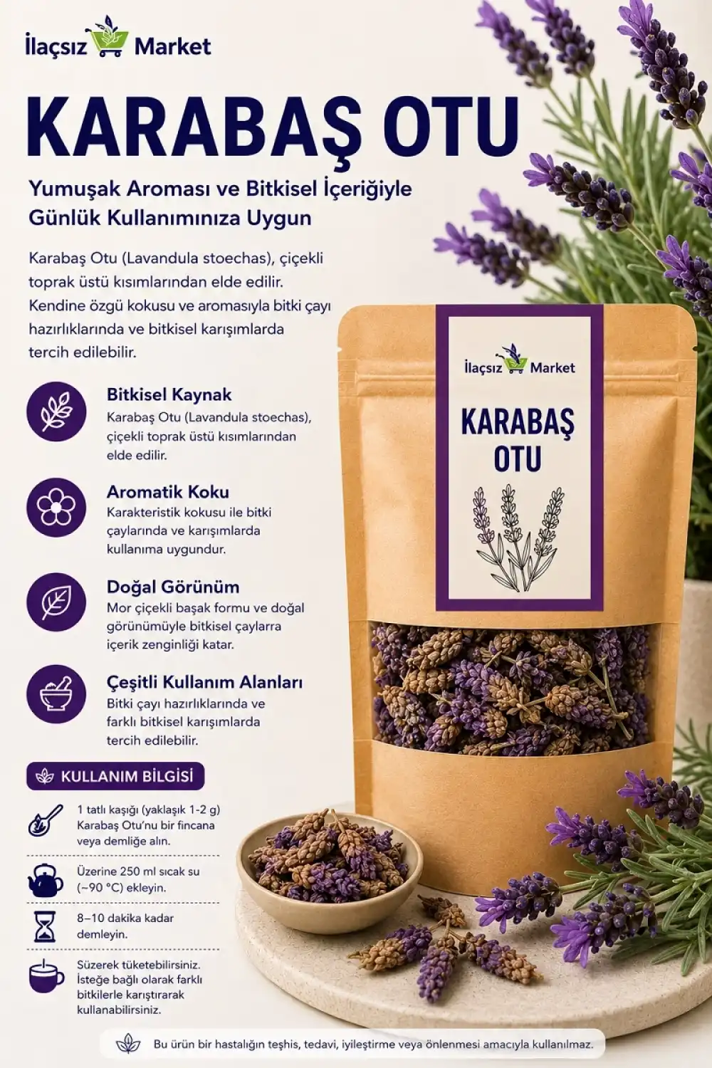 Karabaş Otu (Lavandula Stoechas) / 50 gr