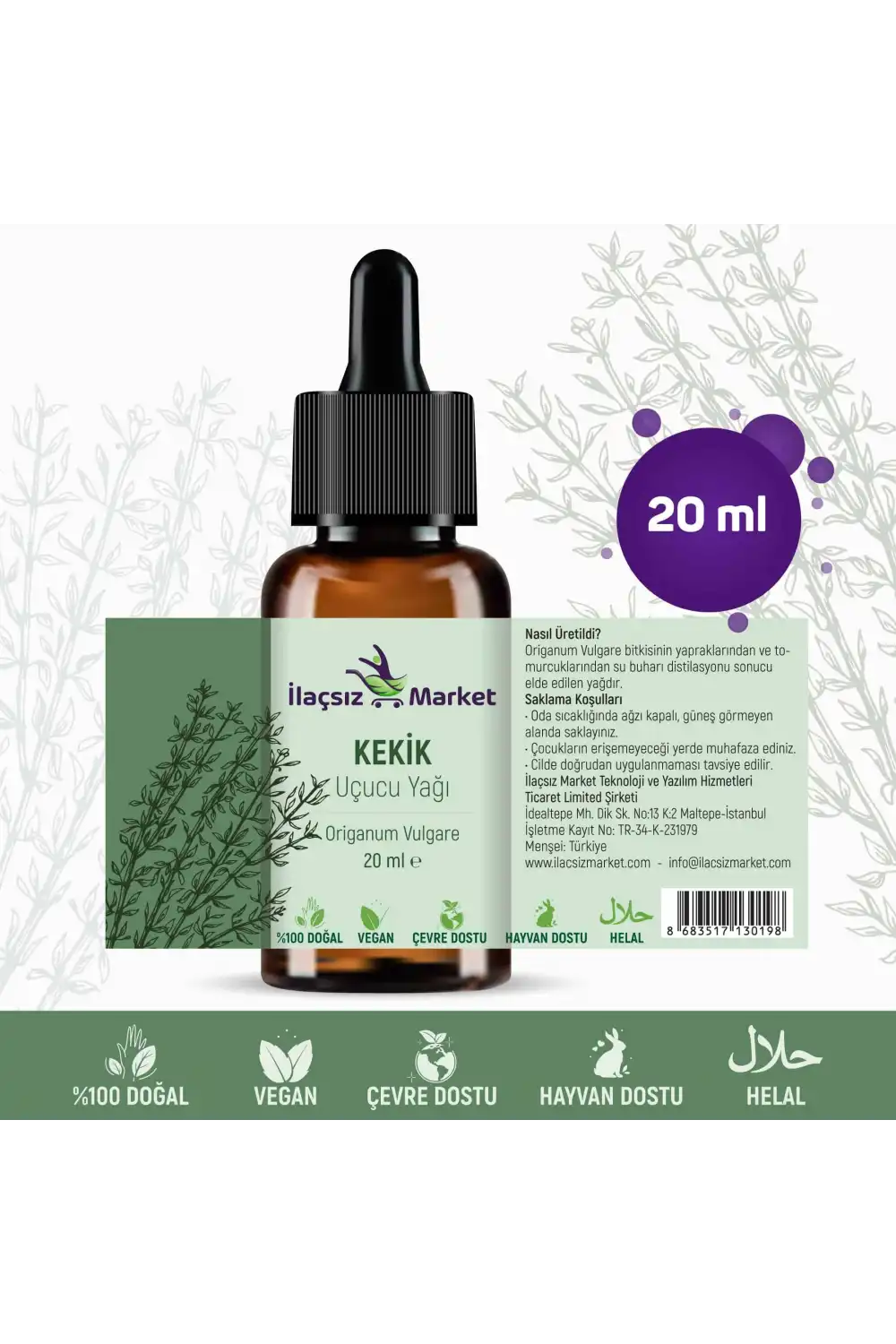 Kekik Uçucu Yağı (Oregano Oil) / 10 ml (Tıbbi)