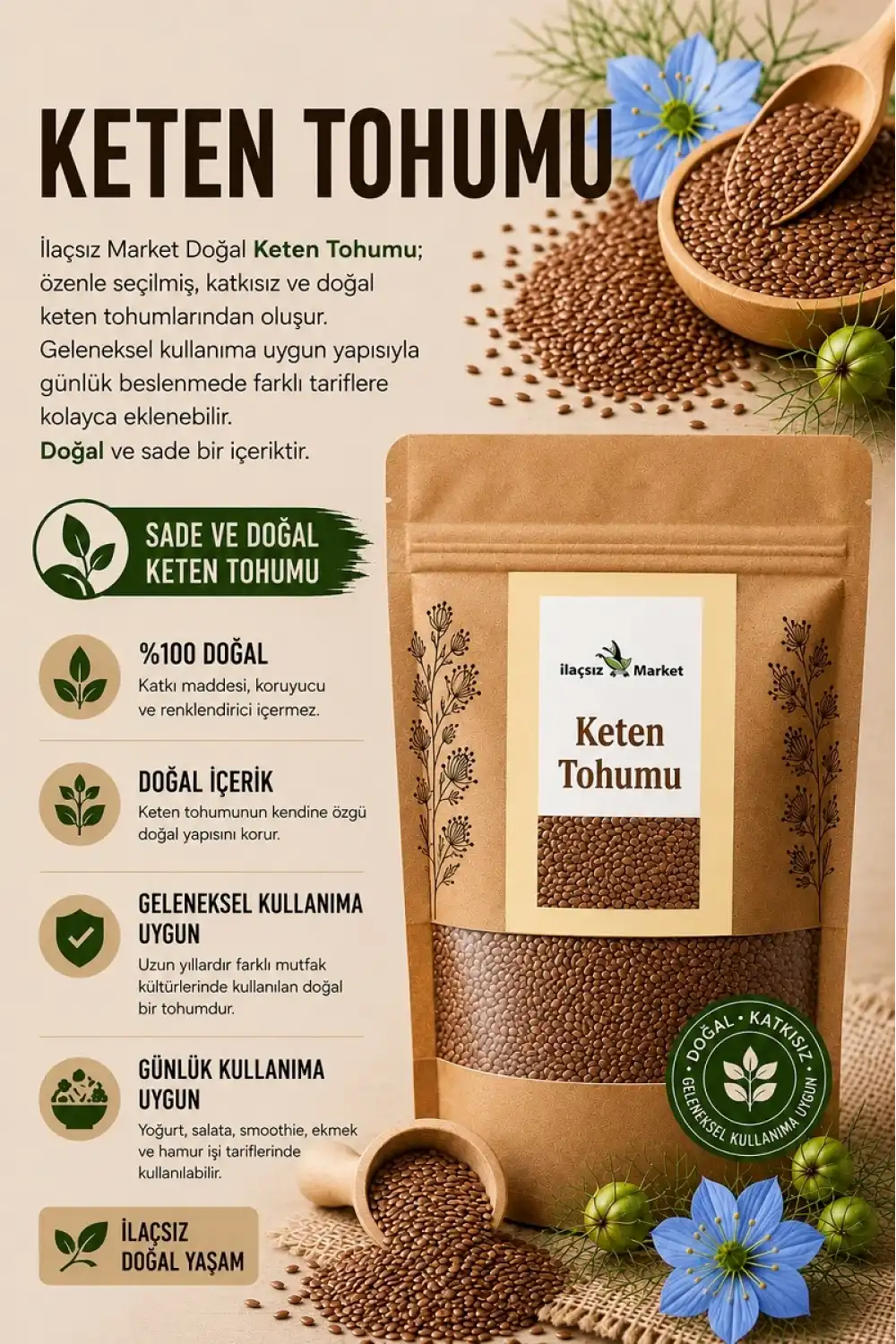 Keten Tohumu / 50 gr.