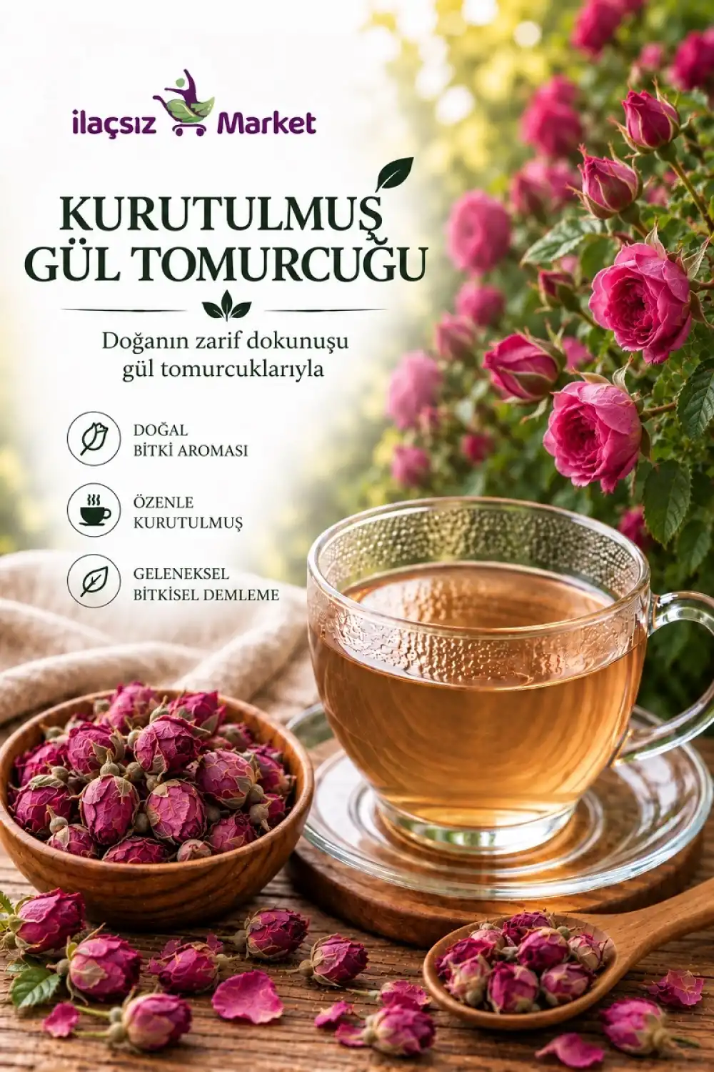 Kurutulmuş Gül Tomurcuğu / 50 gr