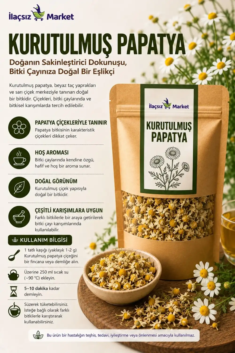 Kurutulmuş Papatya / 50 gr