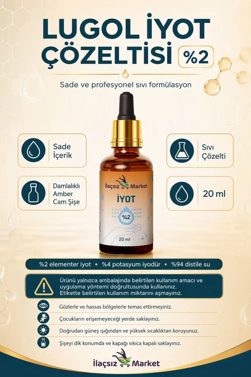 Lugol İyot Çözelti (%2lik) / 20 ml