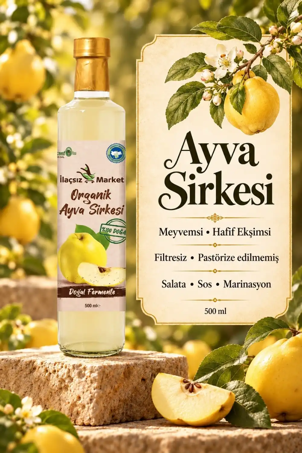 Organik Ayva Sirkesi / 500 ml