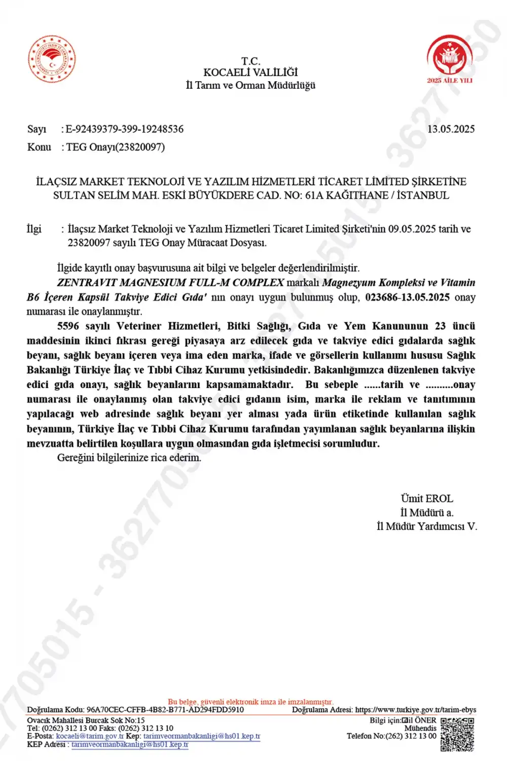 Zentravit Magnezyum FULL M-COMPLEX 1 ALANA 1 BEDAVA