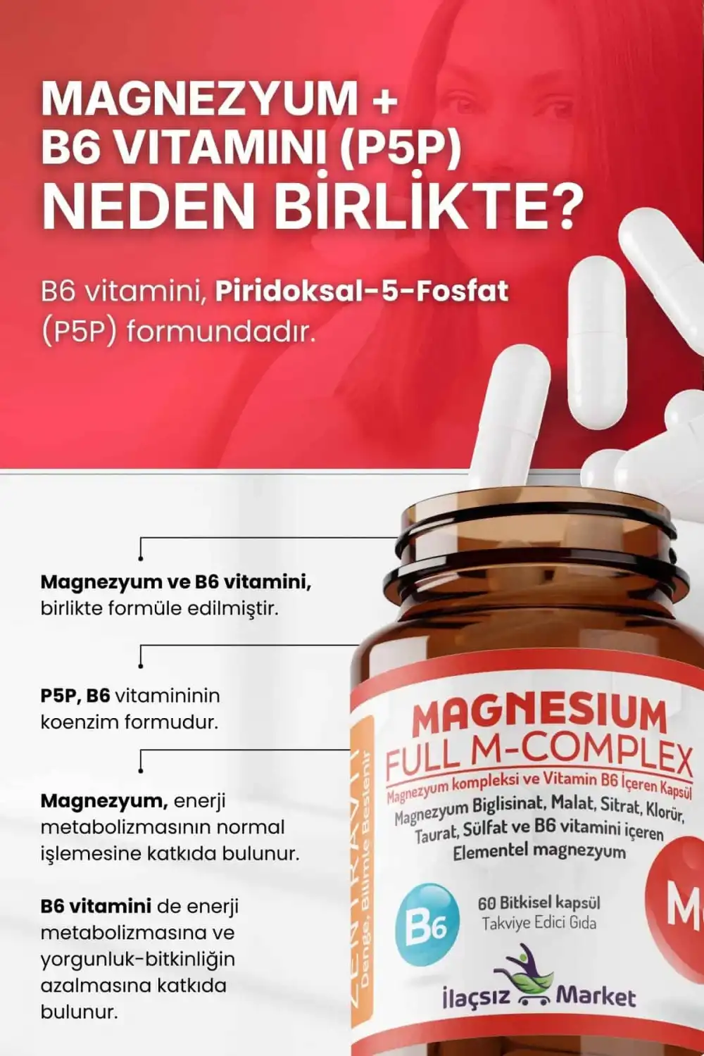 Zentravit Magnezyum FULL M-COMPLEX 1 ALANA 1 BEDAVA