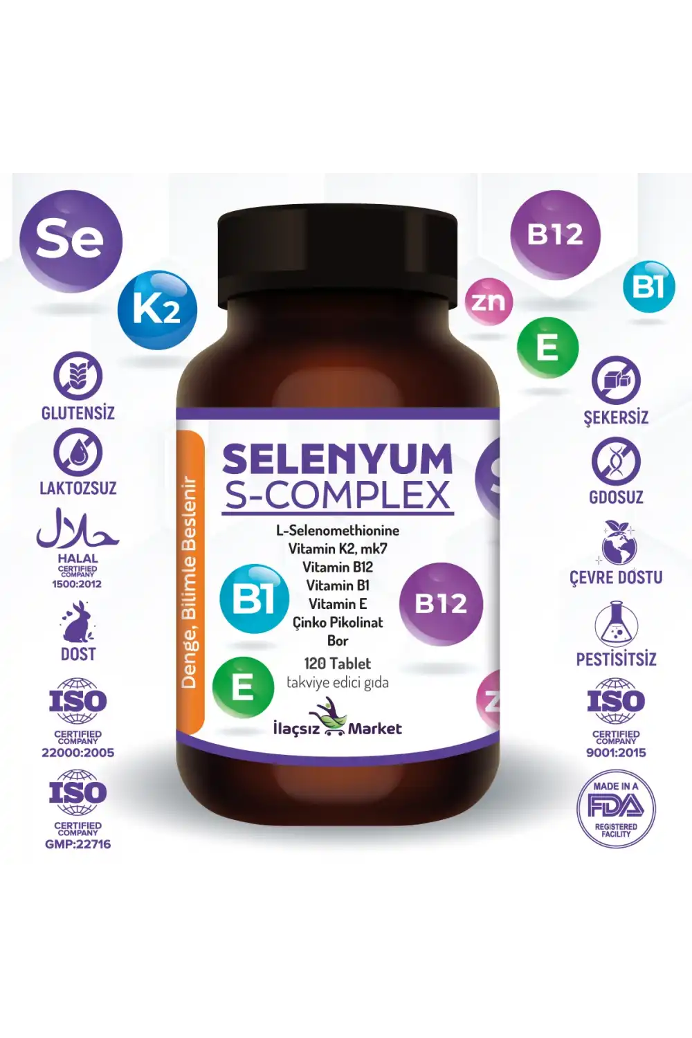 Zentravit Selenyum S-Complex Takviyesi / 120 Tablet 1 ALANA 1 BEDAVA