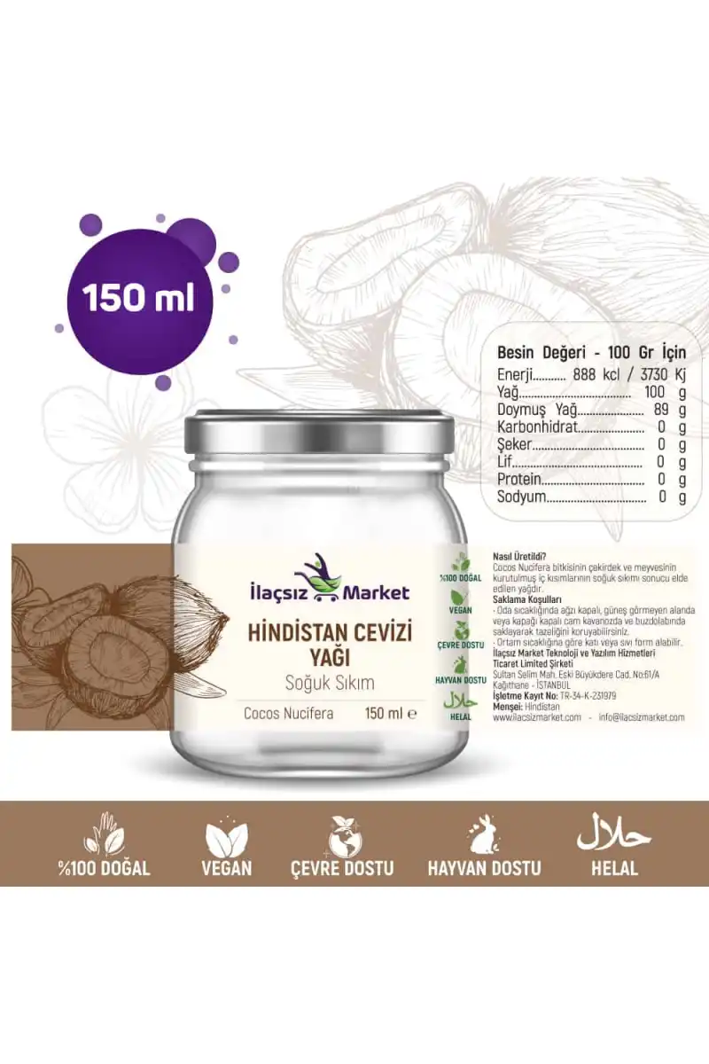 Hindistan Cevizi Yağı / 150 ml. (Organik)