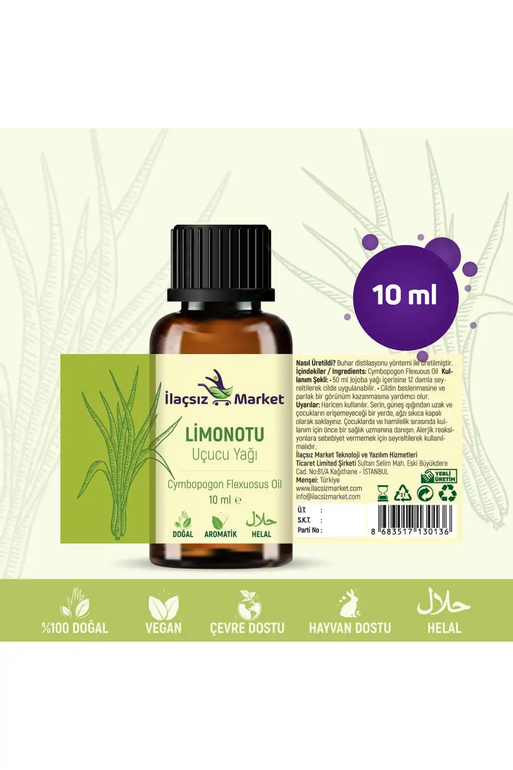 Limon Otu Yağı / 10 ml (Tıbbi)