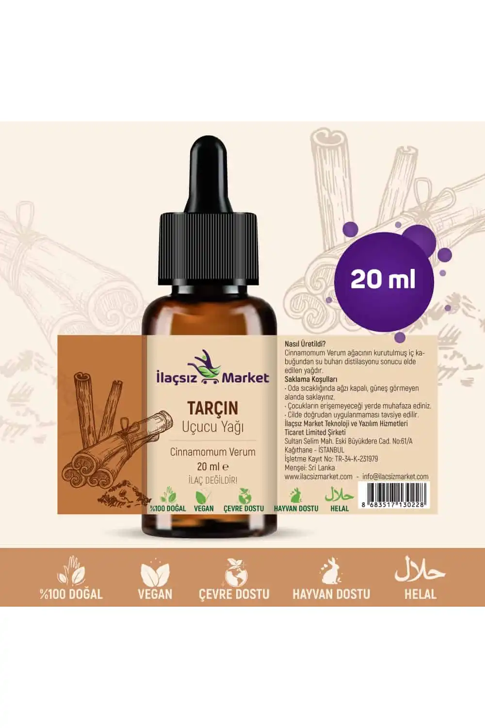 Tarçın Yağı / 10 ml (Tıbbi) Seylan Tarçın